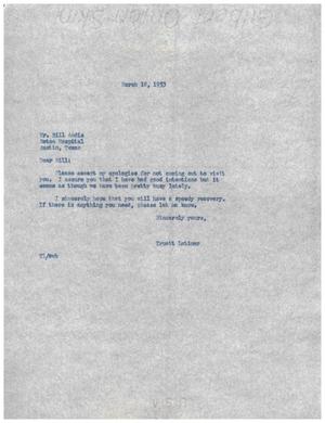 [Letter from Truett Latimer to Bill R. Andis, March 18, 1953]