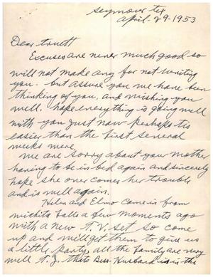 [Letter from T. Eric Brook to Truett Latimer, April 29, 1953]