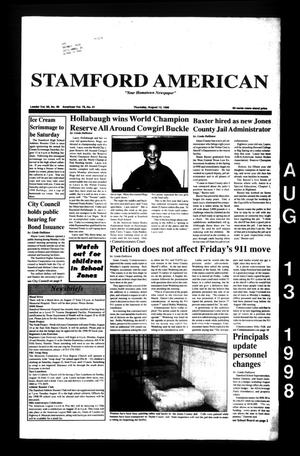Primary view of object titled 'Stamford American (Stamford, Tex.), Vol. 78, No. 21, Ed. 1 Thursday, August 13, 1998'.