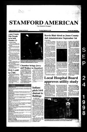 Stamford American (Stamford, Tex.), Vol. 78, No. 27, Ed. 1 Thursday, September 24, 1998