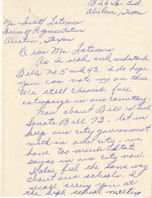 [Letter from Mrs. F. A. McKinnis to Truett Latimer, 1953],