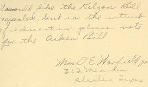 [Letter from Mrs. T. E. Warfield Jr. to Truett Latimer, February 10, 1953]