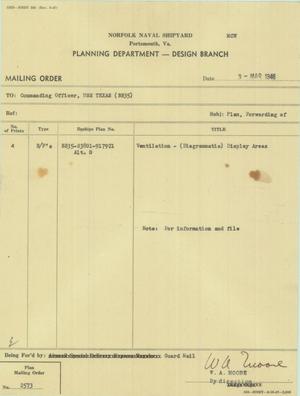 Primary view of object titled 'Planning Department  Mailing Order (Ventilation (diagrammatic) display areas)'.