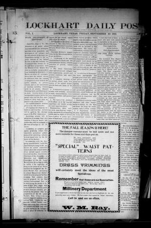 Lockhart Daily Post. (Lockhart, Tex.), Vol. 1, No. [183], Ed. 1 Friday, September 20, 1901