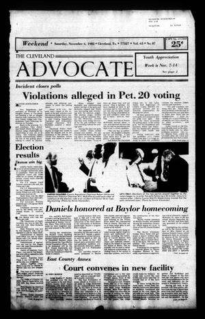 Primary view of object titled 'The Cleveland Advocate (Cleveland, Tex.), Vol. 63, No. 89, Ed. 1 Saturday, November 6, 1982'.