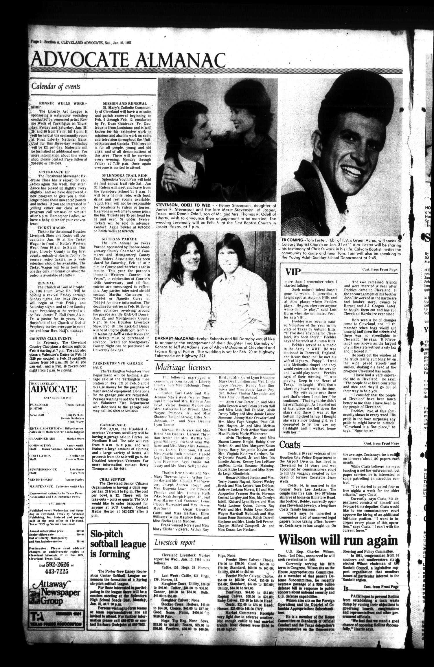 The Cleveland Advocate (Cleveland, Tex.), Vol. 63, No. 8, Ed. 1 Saturday, January 23, 1982
                                                
                                                    [Sequence #]: 2 of 14
                                                