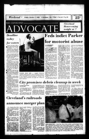 Primary view of object titled 'The Cleveland Advocate (Cleveland, Tex.), Vol. 64, No. 81, Ed. 1 Friday, October 7, 1983'.