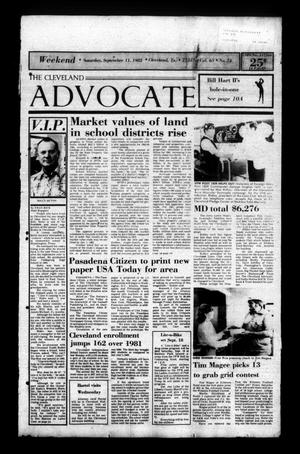 Primary view of object titled 'The Cleveland Advocate (Cleveland, Tex.), Vol. 63, No. 74, Ed. 1 Saturday, September 11, 1982'.