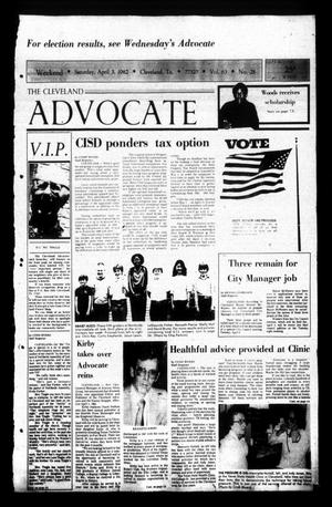 Primary view of object titled 'The Cleveland Advocate (Cleveland, Tex.), Vol. 63, No. 28, Ed. 1 Saturday, April 3, 1982'.