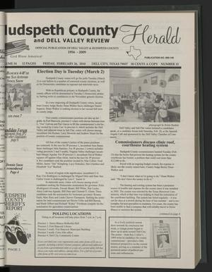 Hudspeth County Herald and Dell Valley Review (Dell City, Tex.), Vol. 54, No. 15, Ed. 1 Friday, February 26, 2010