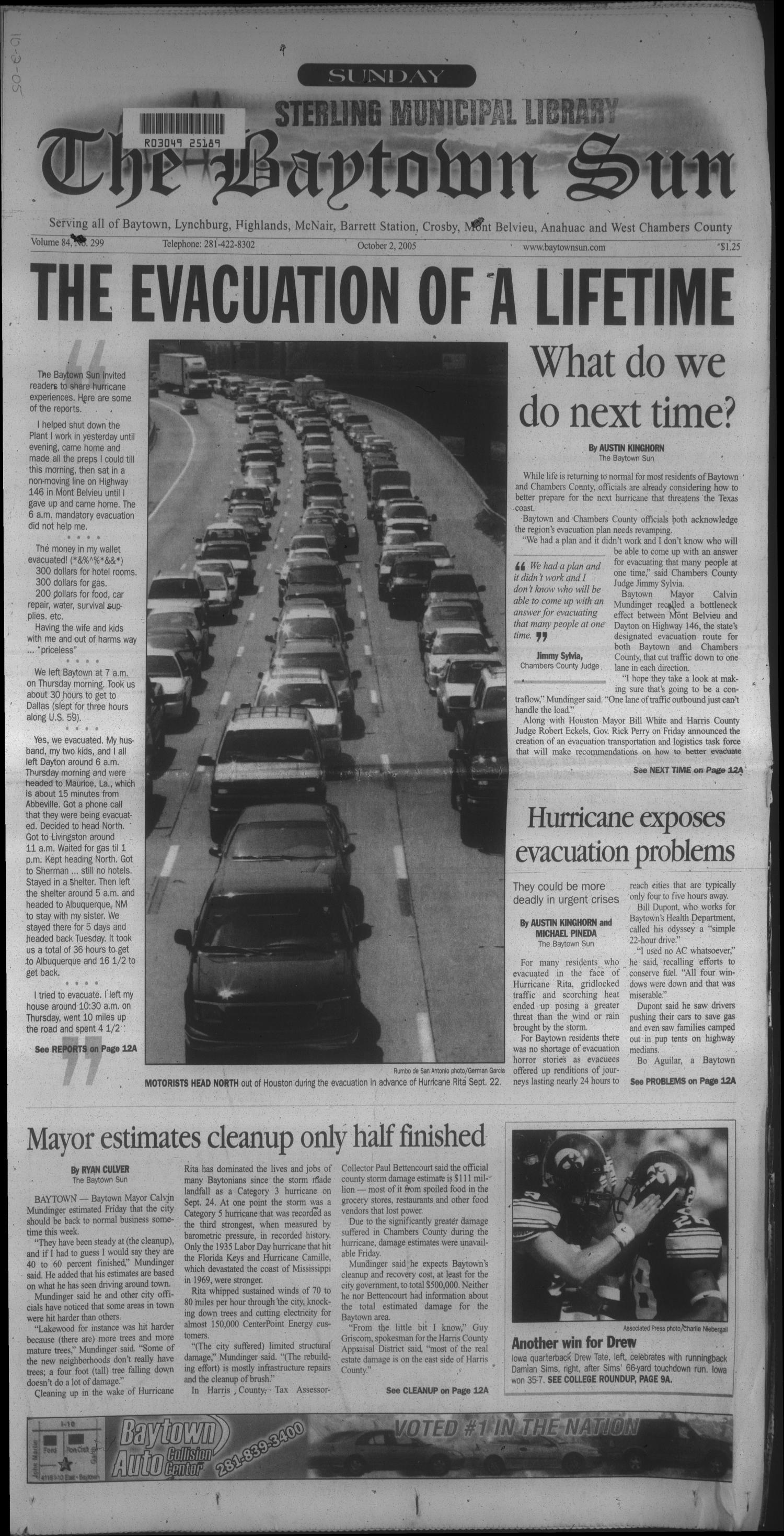 The Baytown Sun (Baytown, Tex.), Vol. 84, No. 299, Ed. 1 Sunday, October 2, 2005
                                                
                                                    [Sequence #]: 1 of 24
                                                