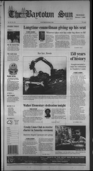 Primary view of object titled 'The Baytown Sun (Baytown, Tex.), Vol. 88, No. 38, Ed. 1 Thursday, February 7, 2008'.