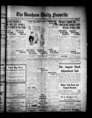 The Bonham Daily Favorite (Bonham, Tex.), Vol. 25, No. 32, Ed. 1 Tuesday, August 15, 1922