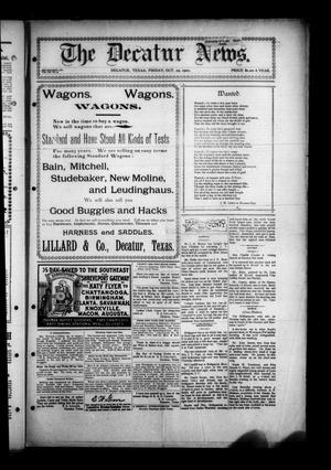 The Decatur News. (Decatur, Tex.), Vol. 20, No. 47, Ed. 1 Friday, October 25, 1901