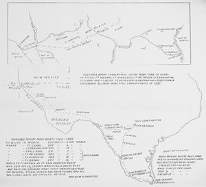 Overland troop movements, 1916-1935. Map