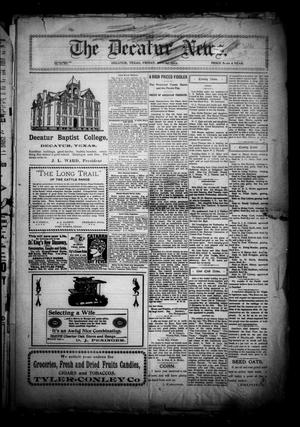 Primary view of object titled 'The Decatur News. (Decatur, Tex.), Vol. 21, No. 7, Ed. 1 Friday, January 24, 1902'.