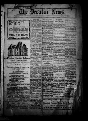 Primary view of The Decatur News. (Decatur, Tex.), Vol. [21], No. [5], Ed. 1 Friday, January 10, 1902
