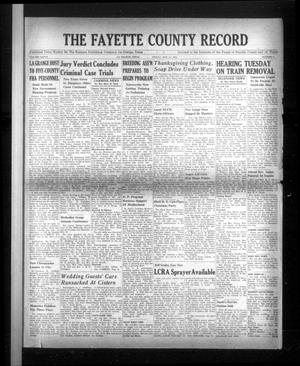 Primary view of object titled 'The Fayette County Record (La Grange, Tex.), Vol. 28, No. 8, Ed. 1 Friday, November 25, 1949'.