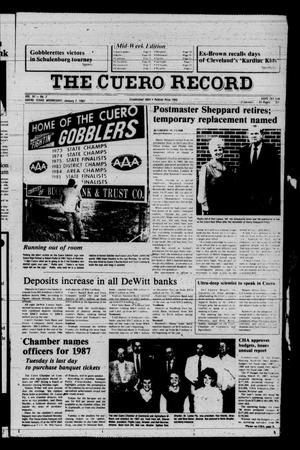 Primary view of object titled 'The Cuero Record (Cuero, Tex.), Vol. 91, No. 2, Ed. 1 Wednesday, January 7, 1987'.