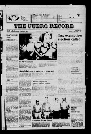 Primary view of object titled 'The Cuero Record (Cuero, Tex.), Vol. 91, No. 13, Ed. 1 Saturday, February 14, 1987'.