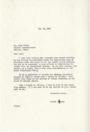 [Letter from Truett Latimer to Earl Walker, May 25, 1953]