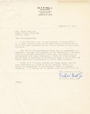 [Letter from R. W. Null to Truett Latimer, February 5, 1953]