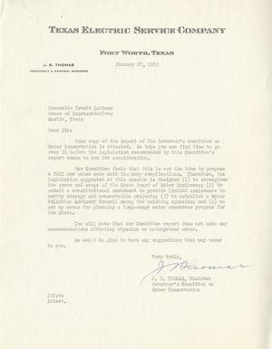 [Letter from J. B. Thomas to Truett Latimer, January 27, 1953]