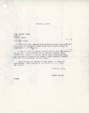 [Letter from Truett Latimer to Raedeen Perry, February 6, 1953]