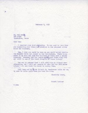 [Letter from Truett Latimer to Ben Broch, February 2, 1953]
