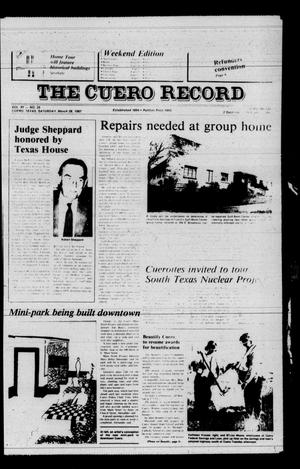 Primary view of object titled 'The Cuero Record (Cuero, Tex.), Vol. 91, No. 25, Ed. 1 Saturday, March 28, 1987'.