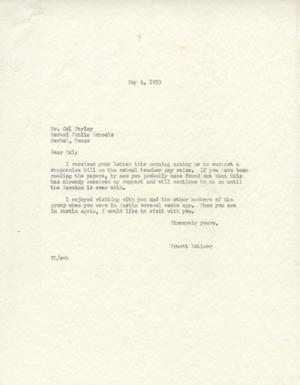 [Letter from Truett Latimer to Cal Farley, May 4, 1953]