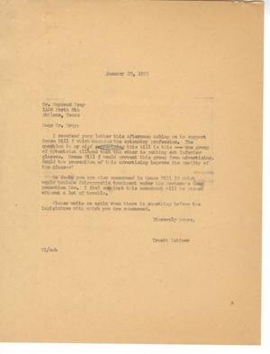 [Letter from Truett Latimer to Raymond Wray, January 29, 1953]