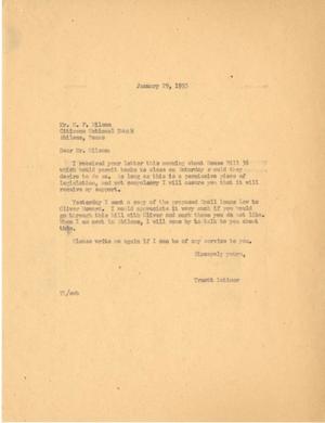 [Letter from Truett Latimer to M. F. Wilson, January 29, 1953]
