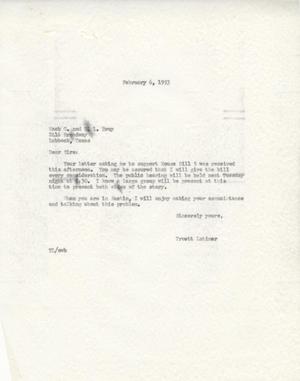 [Letter from Truett Latimer to Mack G. and R. L. Bray, February 6, 1953]
