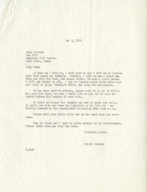 Primary view of object titled '[Letter from Truett Latimer to Gene Wofford, May 5, 1953]'.