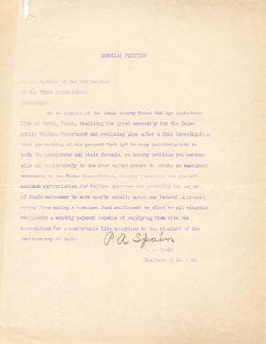 Primary view of object titled '[Letter from P. A. Spain to Members of the 53rd Legislative Session, January, 1953~]'.