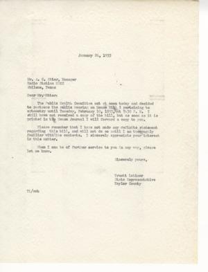 [Letter from Truett Latimer to A. C. Etter, January 26, 1953]