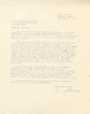 [Letter from Lucy Strong to Truett Latimer, February 12, 1953]