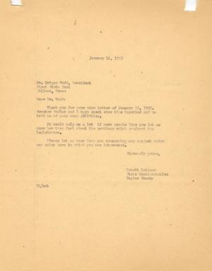 [Letter from Truett Latimer to Briggs Todd, January 6, 1953]