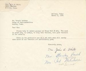 [Letter from Mrs. White, Mrs. Smith, and Mrs. Mitchell to Truett Latimer, March 11, 1953]