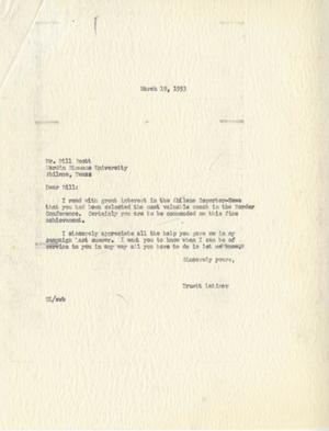 [Letter from Truett Latimer to Bill Scott, March 19, 1953]