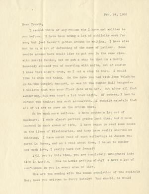 [Letter from Gene Wofford to Truett Latimer, February 24, 1953]