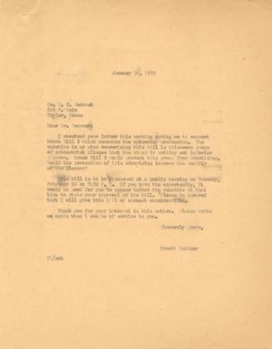 [Letter from Truett Latimer to H. G. Sectest, January 30, 1953]