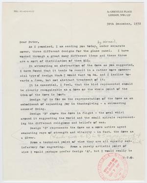 [Letter from John Hutton to Peter Stewart, December 30, 1972]