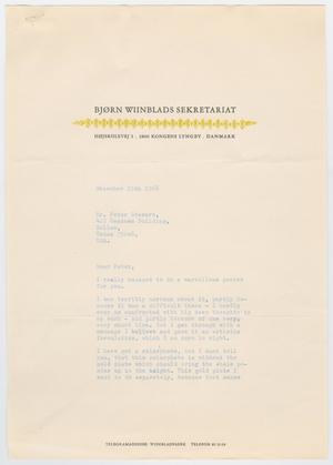 [Letter from Bjorn Wiinblad to Peter Stewart, December 19, 1968]