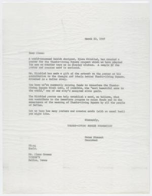 [Letter from Peter Stewart to Glenn Cramer, March 20, 1969]