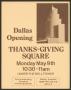 Pamphlet: [Flyer Announcing Opening of Thanks-Giving Square]