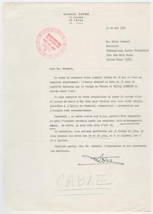 Primary view of object titled '[Letter from Gabriel Loire to Peter Stewart, May 22, 1975]'.