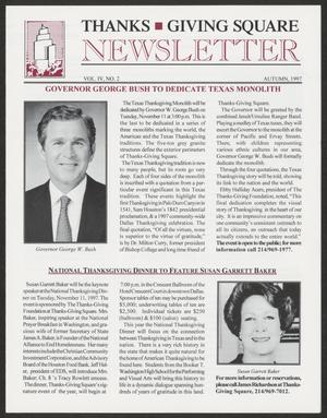Thanks-Giving Square Newsletter, Volume 4, Number 2, Autumn 1997