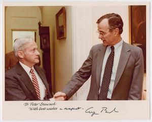 [George H. W. Bush and Peter Stewart Shaking Hands]